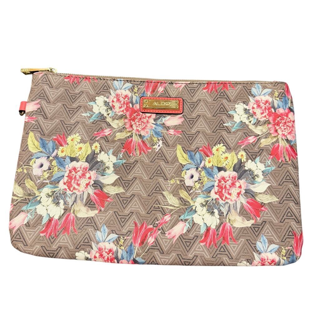 Aldo colorful messenger or laptop bag pastel colored lightweight floral zip up